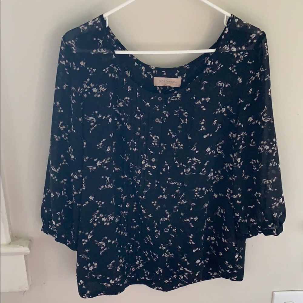 Button down flowy peasant top